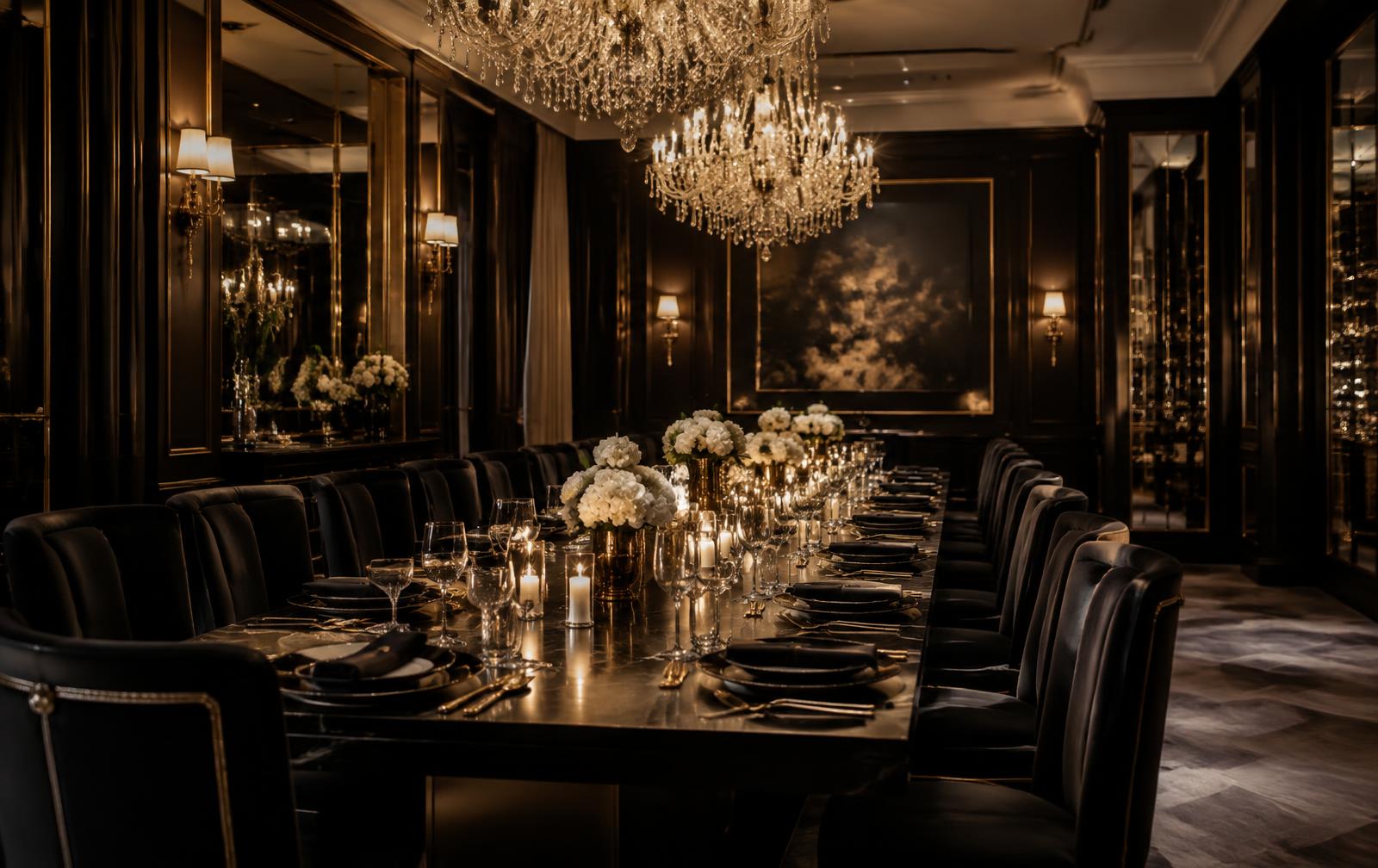 Private event hall set for a celebration at Black Bell